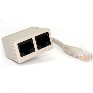 Ethernet Network Economiser Adapters RJ45 Cat5e (2x Data Port)[2 Pack]