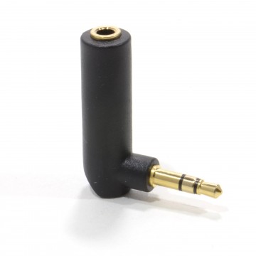 3.5mm Stereo Jack Socket to Male Right Angle Adapter Plug Gold