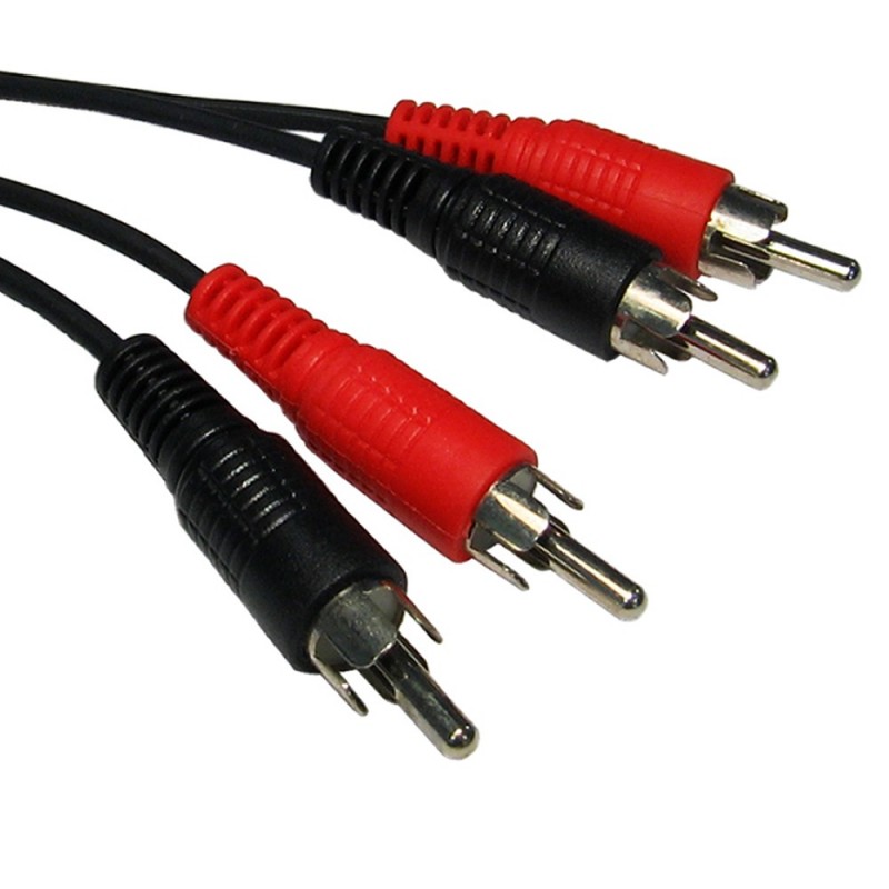 RCA Phono Twin Plugs to Plugs Stereo Audio Cable Lead 25cm SHORT
