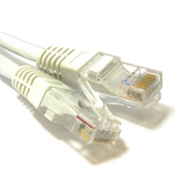 White Network Ethernet RJ45 Cat5E-CCA UTP PATCH 26AWG Cable Lead  2m