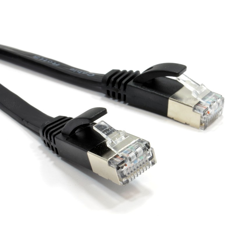 FLAT CAT6A S/STP Shielded 500MHz Ethernet LAN Cable RJ45 5m BLACK FLAT CAT6A S/STP Shielded 500MHz Ethernet LAN Cable RJ45 5m BLACK