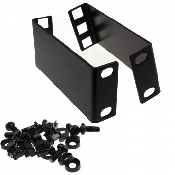 1U Rack Mount Data Cabinet Recessing Bracket with Cage Nuts 100mm Deep