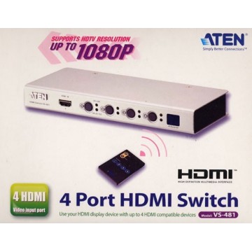 HDMI Automatic Switch Selector 4 way with Remote Control & Cable