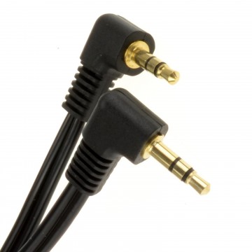 3.5mm Dual Right Angle Male Jack to Jack Stereo Audio Cable  2m