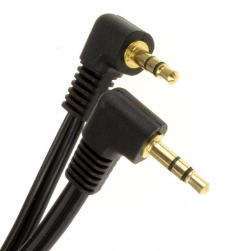 3.5mm Dual Right Angle Male Jack to Jack Stereo Audio Cable  5m