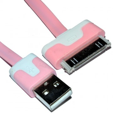 30 Pin Data & Charging USB FLAT Cable Pink 3m LONG