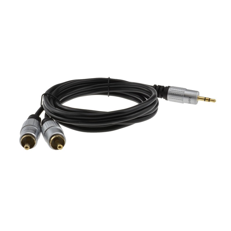 kenable Pro Audio Metal 3.5mm Stereo Jack to 2 RCA Phono Plugs Cabl