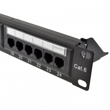 Cat6 Gigabit 19 Inch Rack Mountable Patch Panel 24 Port 1U & Back Bar