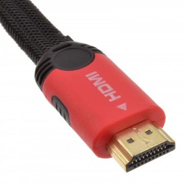 Braided Low Profile Flat HDMI For HD TV High Speed Lead Cable 2m Red