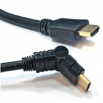 HDMI 1.4 High Speed Straight to 180 Degree Right Angle Cable 10m