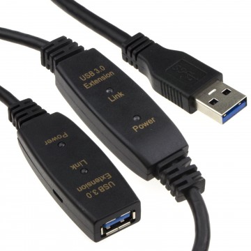 USB 3.0 SuperSpeed Active Repeater Extension Cable A Plug to A Socket Lead 10m