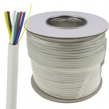 6 Core CCA Signal Cable for Alarm or Intercom Systems 100m White