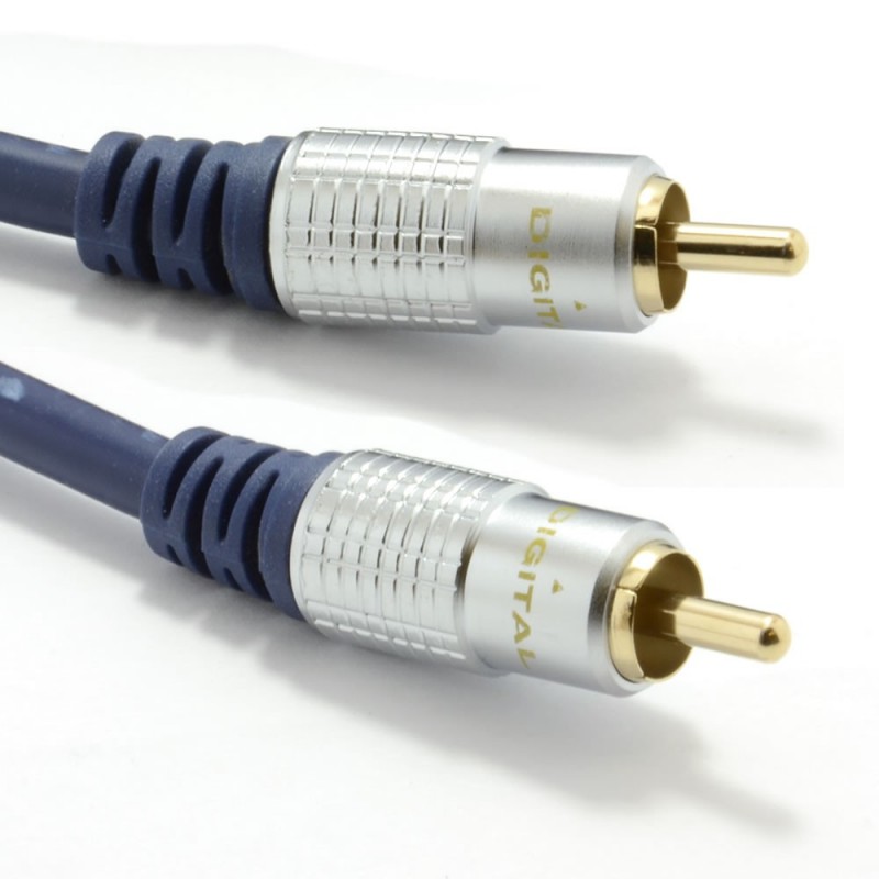 Pure HQ OFC SPDIF Digital Audio 75Ohm Subwoofer Cable Gold  2m