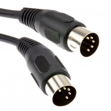 MIDI 5 Pin DIN Plug to 5 Pin DIN Plug Cable 5m Black