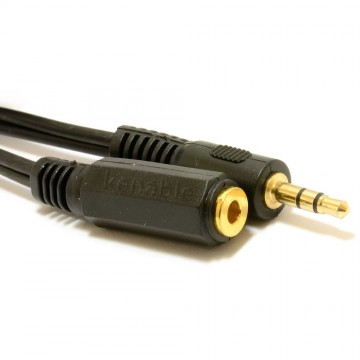 3.5mm Stereo Jack to Socket Headphone Extension GOLD Cable  1m