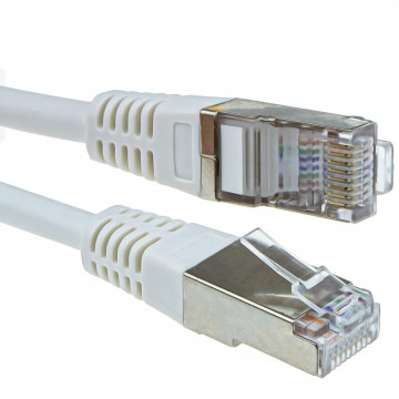 Shielded FTP Network Ethernet RJ45 Cat5E-CCA PATCH 26AWG Cable  1m White