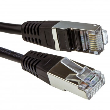 Shielded FTP Network Ethernet RJ45 Cat5E-CCA PATCH 26AWG Cable  3m Black