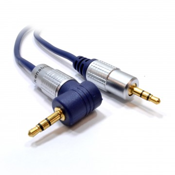 PURE Right Angle 3.5mm Stereo Jack to Jack Cable Gold  1m