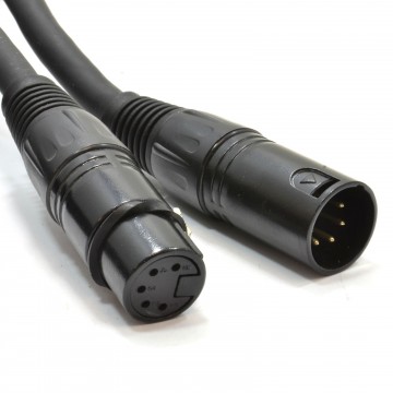 PULSE DMX Spiral Shielded Insulated 5 Pin 2 Pair Male Female Cable 5m