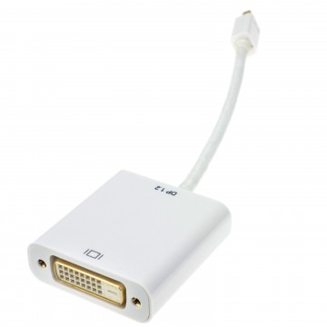 Mini DisplayPort V1.2 4K Male Plug to DVI-D 24+5 Socket Adapter White