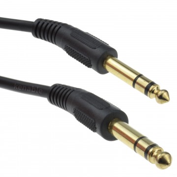 Pro 6.35mm Jack Plug to 6.35mm Jack Plug Stereo Cable Gold 1m