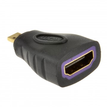 HDMI A Type Socket to HDMI Micro D Male Plug Adapter Gold Contacts