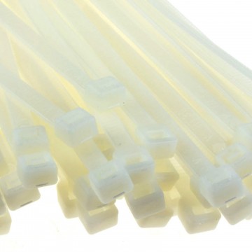 enTie Natural White Cable Ties 4.8mm x 200mm Nylon 66 UL Approved [100 Pack]