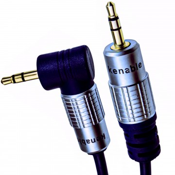 PURE Right Angle 3.5mm Stereo Jack to Jack Cable Gold  2m