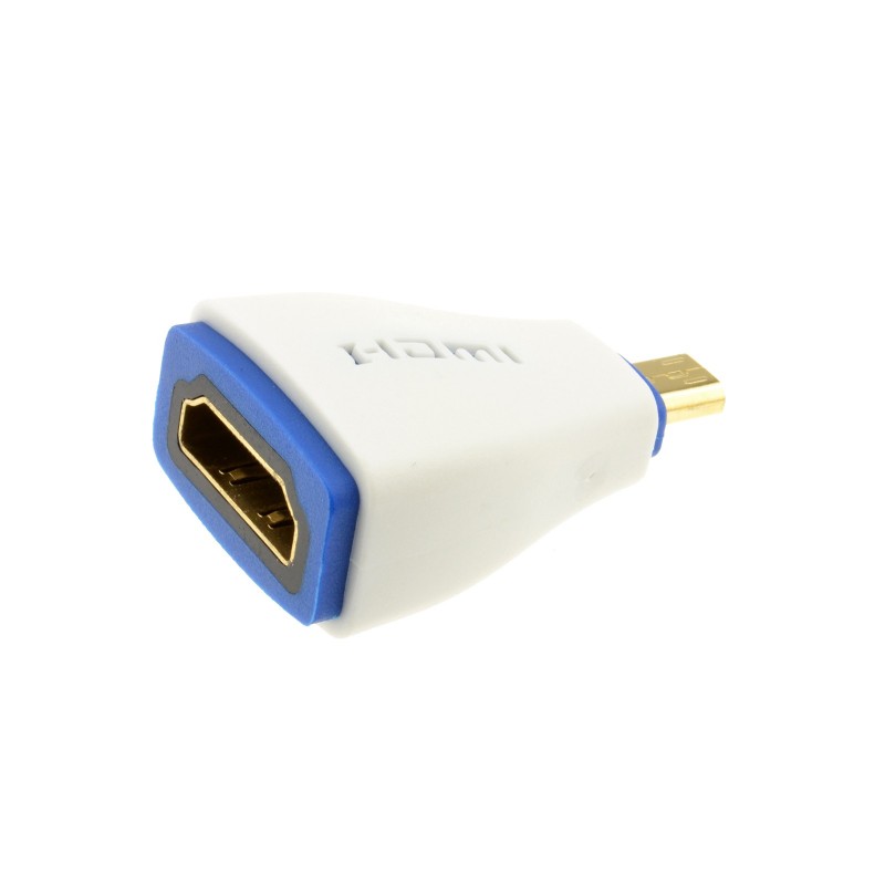 PRO HDMI 2.0 Socket to MICRO HDMI Plug High Speed Adapter White
