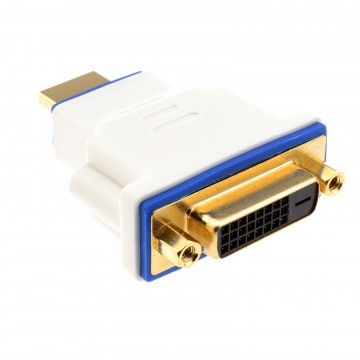 PRO DVI 24+1 Socket to HDMI 2.0 Plug Digital High Speed Adapter White