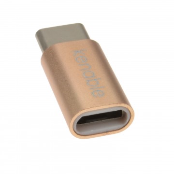 USB Micro Socket to USB 3.1 Type C Male Plug ALUMINIUM Adapter Rose