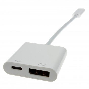 USB 3.1 Type C Plug to DisplayPort/Alt-Mode + PD Type C Socket Adapter