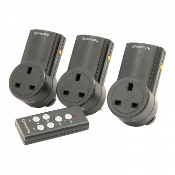 Remote Control Mains Socket Energy Saving Mains Power Adapter Set of 3