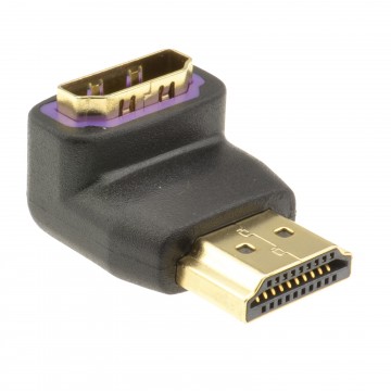Slimline HDMI Male to Female Right Angled Adapter 90 Degrees GOLD