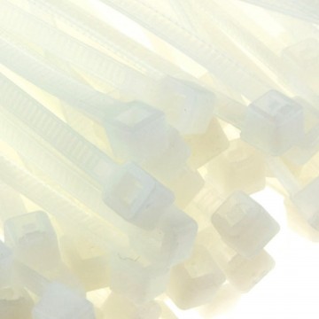 enTie Natural White Cable Ties 2.5mm x 120mm Nylon 66 UL Approved [100 Pack]