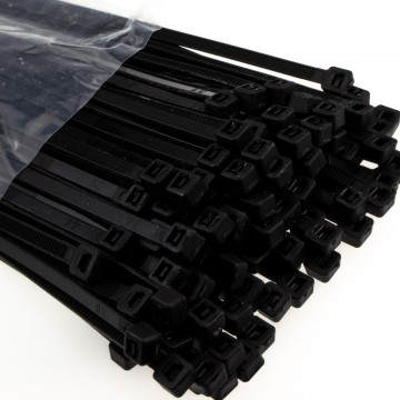enTie Black Cable Ties 4.8mm x 350mm Nylon 66 UL Approved [100 Pack]