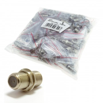 F Type Connector Coupler for Joining Satellite Virgin Cables with Nut 100 Pack