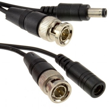 CCTV BNC Plugs & DC 2.1 x 5.5mm Camera Power Shotgun Cable 25m