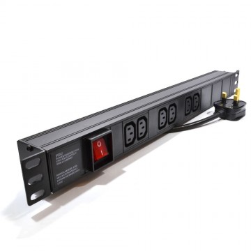 Power Distribution Unit 6 Way C13 IEC 19 inch Horizontal PDU to UK Plug