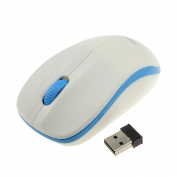 Wireless Optical 2.4Ghz Office & Gaming Mouse 1600 DPI White & Blue