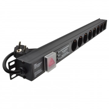 Surged Power Distribution Unit PDU 8 Way Euro Schuko Socket & Plug