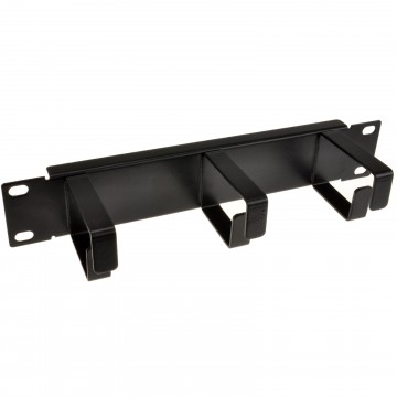 Ringed Cable Management Bar With 3 Metal Rings 1U for 10 inch SOHO Data Cabinet