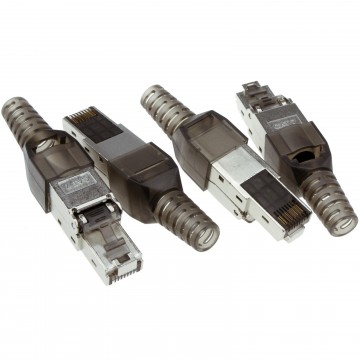 Shielded CAT7 STP RJ45  Field Plugs LAN Crimps Ends Connectors [4 Pack]