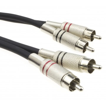 Tangle Free SHIELDED RCA Red & White Twin Phono Lead Audio Cable  3m