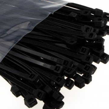 enTie Black Cable Ties 3.6mm x 250mm Nylon 66 UL Approved [50 Pack]