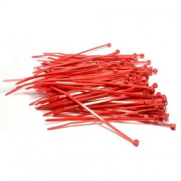 Red Cable Ties 100mm x 2.5mm Nylon 66 UL Approved [100 Pack]