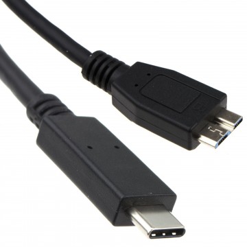 USB Gen2 Type C Male Plug to USB 3.0 Micro B Male Cable Black 2m