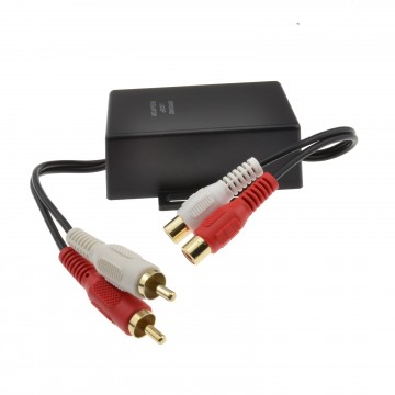 Mountable Ground Loop Isolator Filter for RCA Phono Audio Cables 30cm