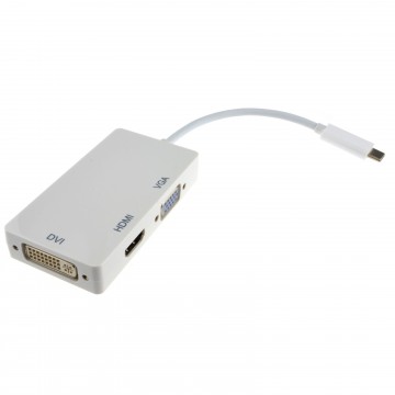 USB 3.1 Type C to HDMI 4K 15 Pin VGA & DVI 24+5 Adapter 15cm
