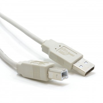 USB 2.0 High Speed OFC Cable Printer Lead A to B 3m BEIGE